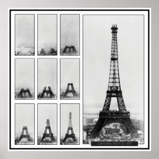Der Gustav Eiffelturm wird gebaut Poster
