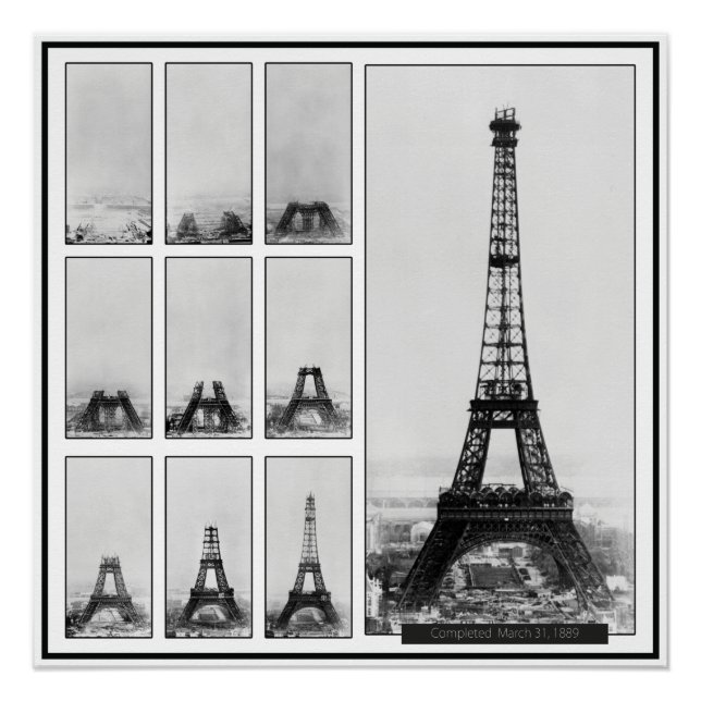 Der Gustav Eiffelturm wird in Paris gebaut Poster (Vorderseite)