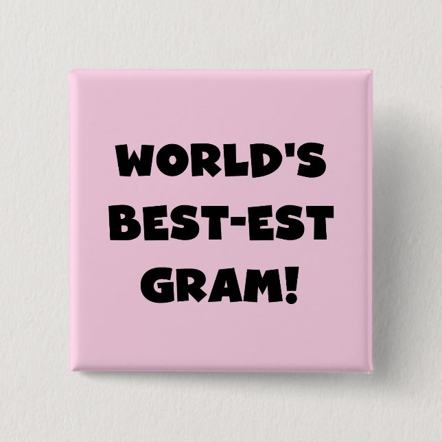 Der Gut-est-Gramm-Schwarz-Text-T-Shirts und Button (Vorderseite)