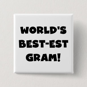 Der Gut-est-Gramm-Schwarz-Text-T-Shirts und Button