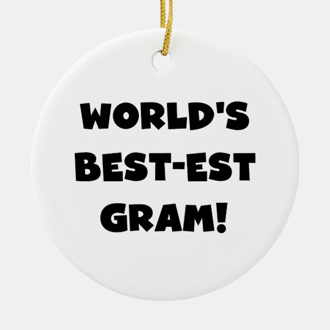 Der Gut-est-Gramm-Schwarz-Text-T-Shirts und Keramikornament (Vorne)