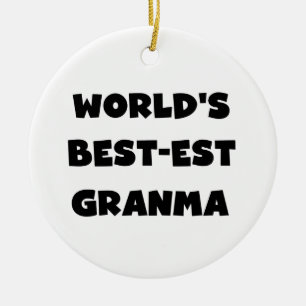 Der Gut-est Granma der Welt Schwarzweiss Keramik Ornament