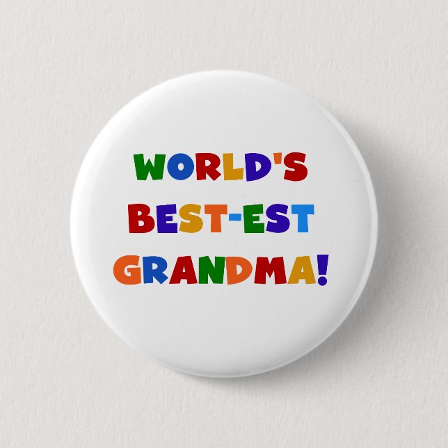 Der Gut-est-Großmutter-helle T-Shirts und Geschenk Button (Vorderseite)