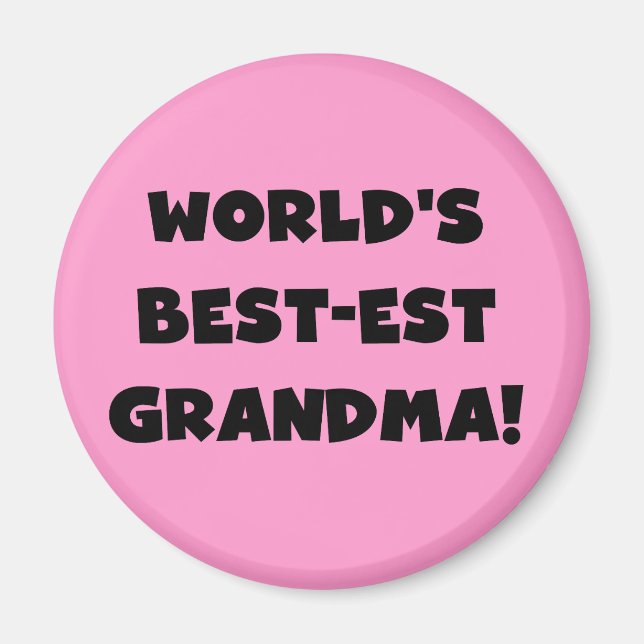 Der Gut-est-Großmutter-Schwarz-T - Shirts und Magnet (Vorne)