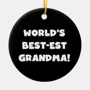 Der Gut-Est-Großmutter-weiße Text-Geschenke der Keramikornament