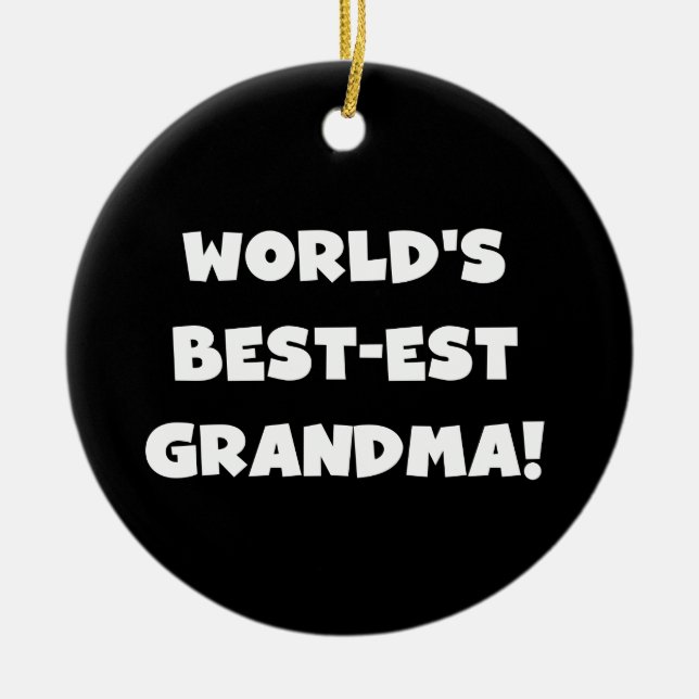 Der Gut-Est-Großmutter-weiße Text-Geschenke der Keramikornament (Vorne)