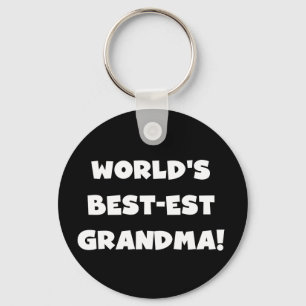 Der Gut-Est-Großmutter-weiße Text-Geschenke der Schlüsselanhänger