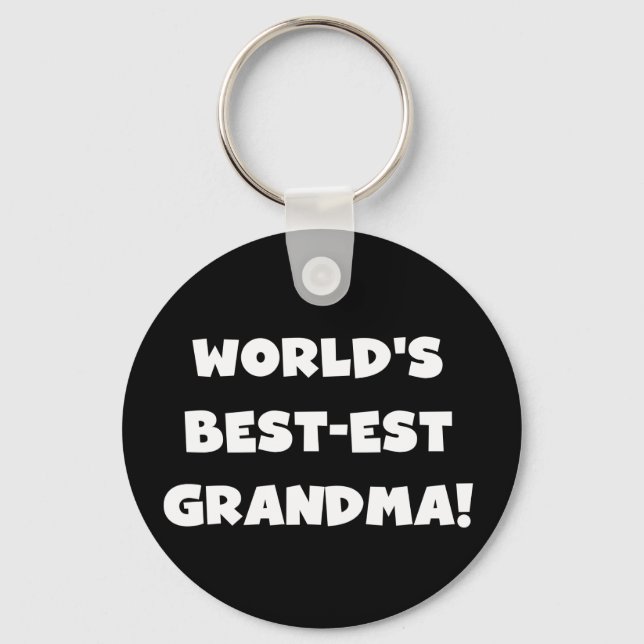 Der Gut-Est-Großmutter-weiße Text-Geschenke der Schlüsselanhänger (Vorderseite)