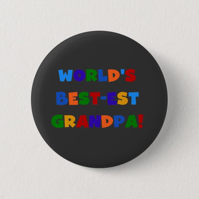 Der Gut-est-Großvater-helle FarbT - Shirts der Button (Vorderseite)