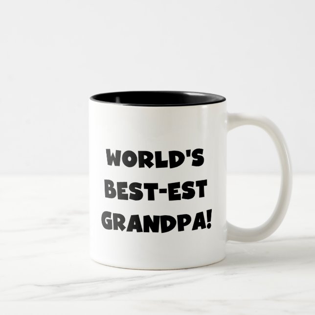 Der Gut-est-Großvater-schwarzer oder weißer Text Zweifarbige Tasse (Rechts)