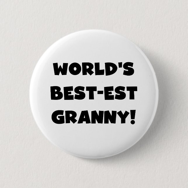 Der Gut-est-Oma-Schwarz-Text-T-Shirts Geschenke Button (Vorderseite)