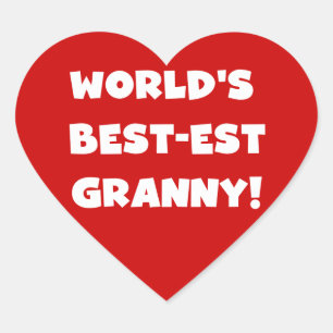 Der Gut-est-Oma-weiße Text-T-Shirts Geschenke der Herz-Aufkleber