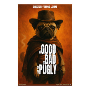 Der Gute, der Böse & der Pugly-Filmparodie Fotodruck