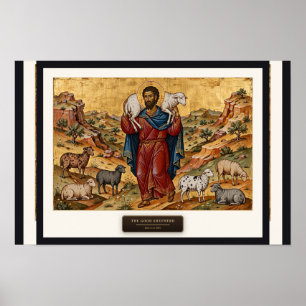 Der Gute Hirte — Byzantinischer Ikone Poster