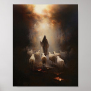 Der gute Hirte - Die digitale Skizze Jesus Poster