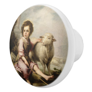 Der gute Hirte, Esteban Murillo Keramikknauf