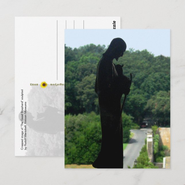 Der Gute Hirte (Farbe) - Postkarte (Vorne/Hinten)