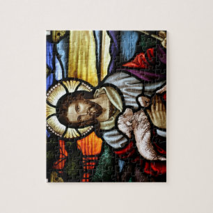 der gute Hirte; Jesus auf Buntglas Puzzle