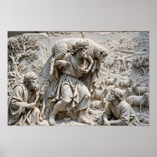 Der Gute Hirte - Renaissance Marmor Poster
