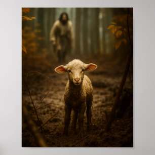 Der gute Hirte und das verlorene Lamm – Jesus & La Poster