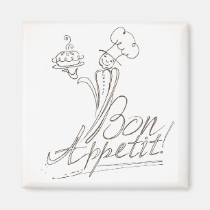 Der gute Koch sagt "Bon Appetit"! Magnet