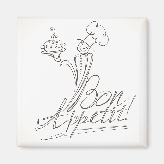 Der gute Koch sagt "Bon Appetit"! Magnet (Vorne)