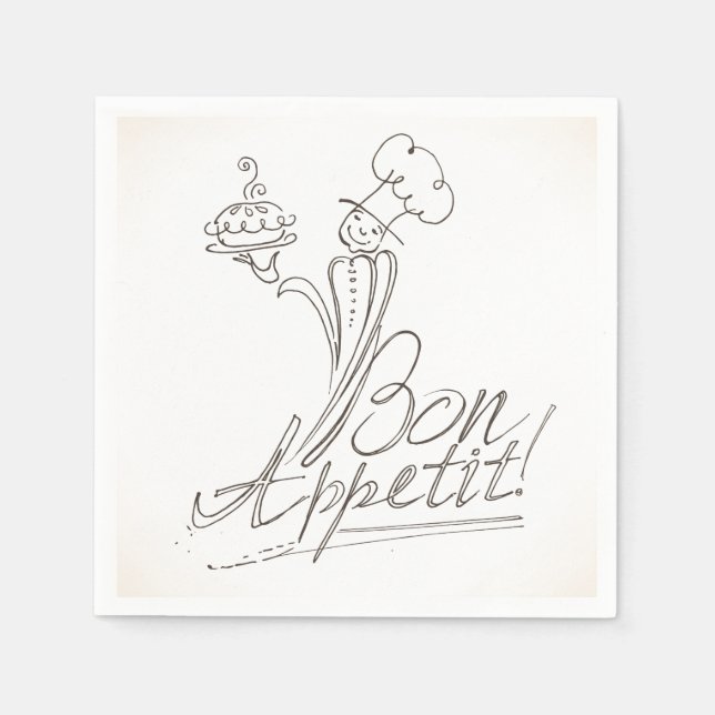 Der gute Koch sagt "Bon Appetit"! Serviette (Vorderseite)
