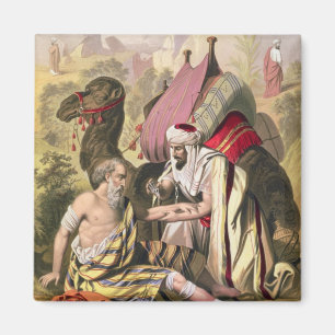 Der gute Samariter aus einer Bibel, gedruckt von E Magnet
