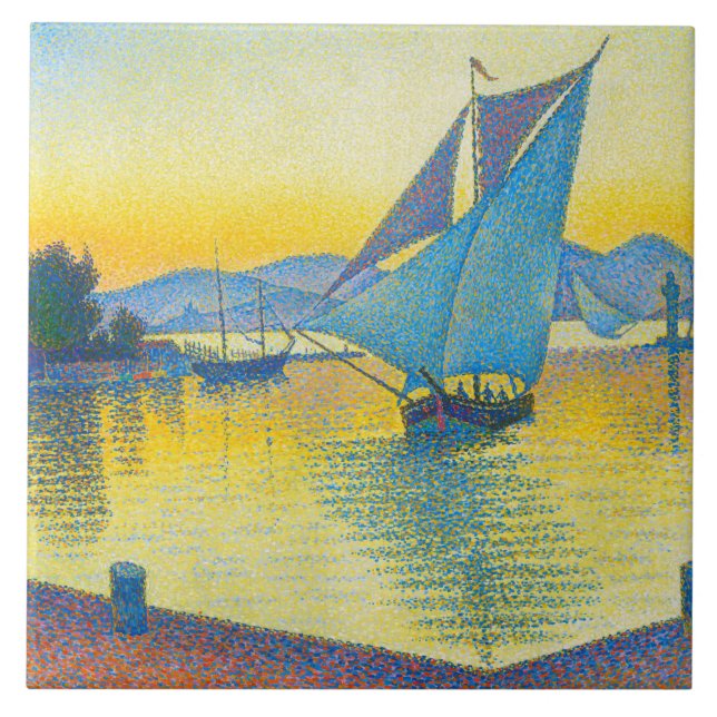 Der Hafen bei Sunset, Signac Fliese (Vorderseite)