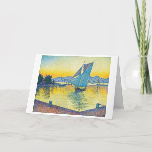 Der Hafen bei Sunset, Signac Karte (Vorderseite)