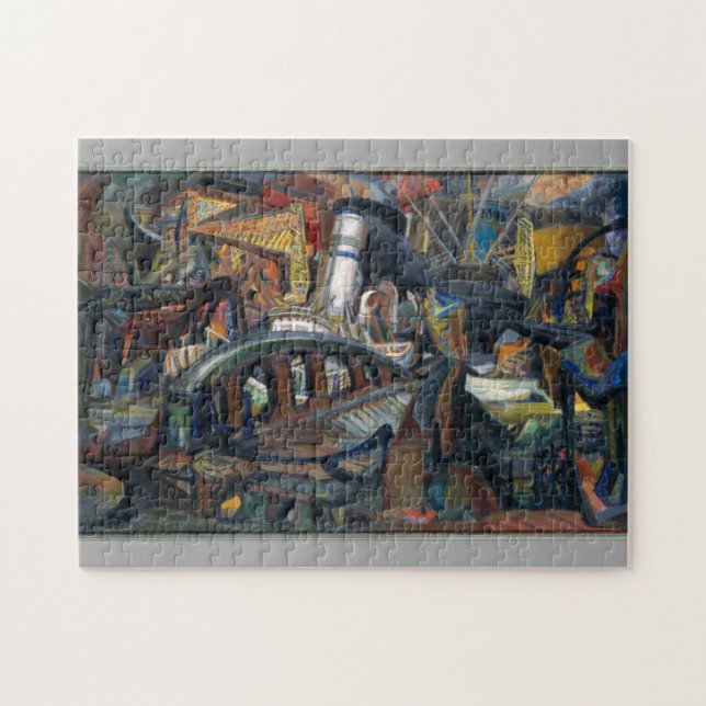 Der Hafen ca. 1943 Josef Presser Kunst Puzzle (Horizontal)