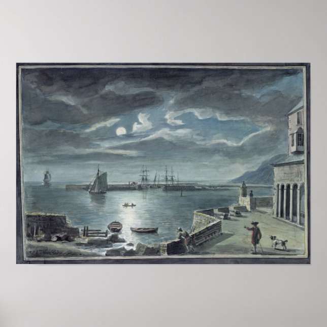 Der Hafen und das Cobb, Lyme Regis von Mondlight Poster (Vorne)