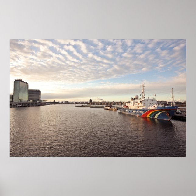 Der Hafen von Amsterdam in den Niederlanden Poster (Vorne)