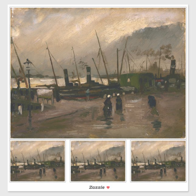 Der Hafen von Amsterdam von Vincent Gogh Aufkleber (Blatt)