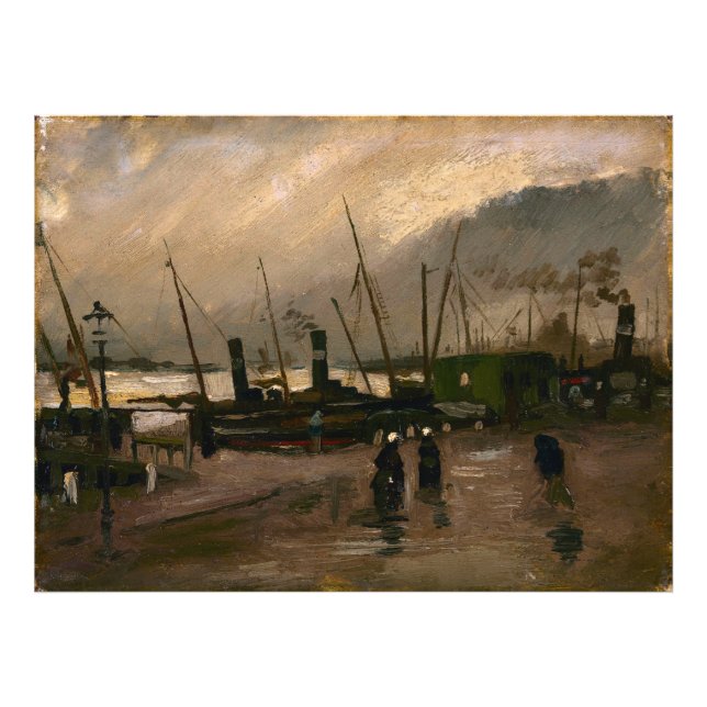 Der Hafen von Amsterdam von Vincent Gogh Fotodruck (Vorne)