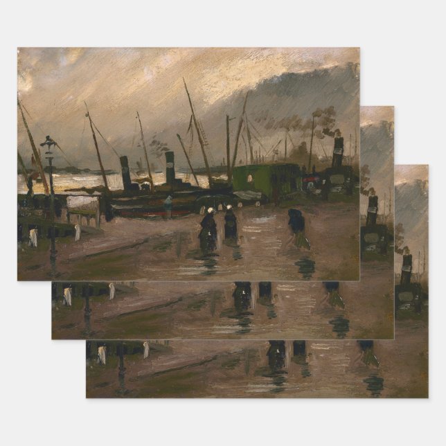 Der Hafen von Amsterdam von Vincent Gogh Geschenkpapier Set (Set)