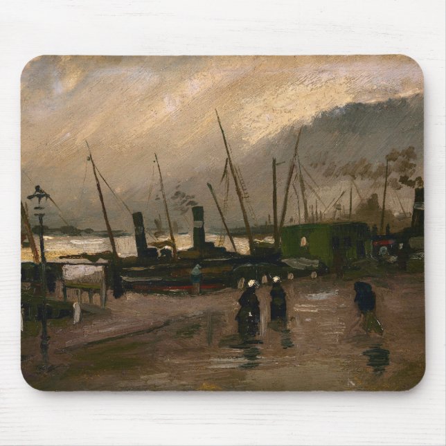 Der Hafen von Amsterdam von Vincent Gogh Mousepad (Vorne)
