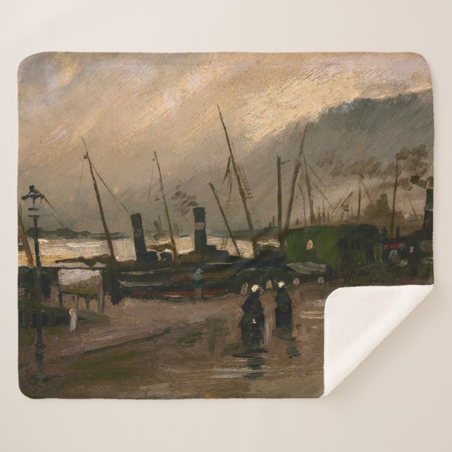 Der Hafen von Amsterdam von Vincent Gogh Sherpadecke (Vorderseite (Horizontal))