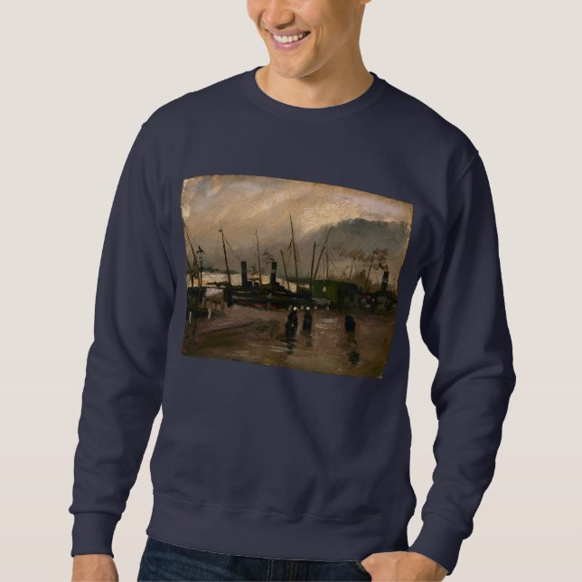 Der Hafen von Amsterdam von Vincent Gogh Sweatshirt (Vorderseite)