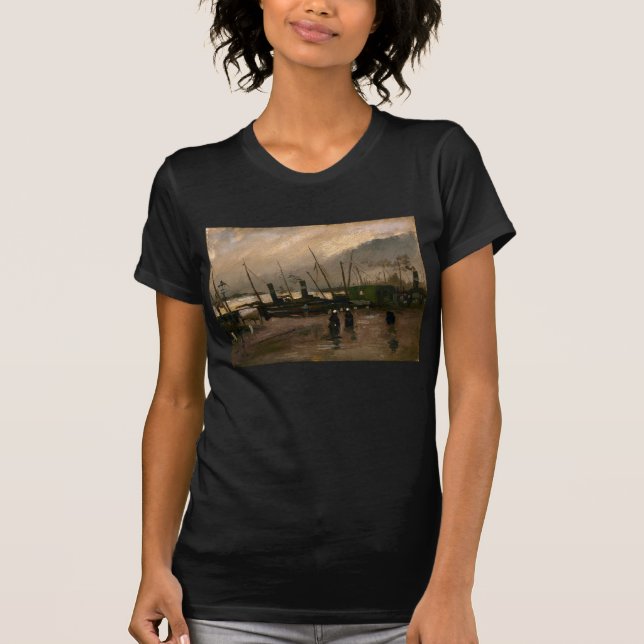 Der Hafen von Amsterdam von Vincent Gogh T-Shirt (Vorderseite)