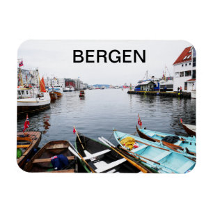 Der Hafen von Bergen in Norwegen Magnet