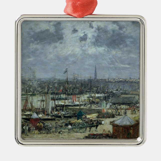 Der Hafen von Bordeaux, 1874 Silbernes Ornament (Vorne)