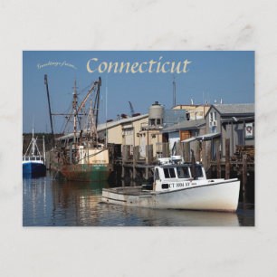 Der Hafen von Connecticut mit Blick auf die Long I Postkarte
