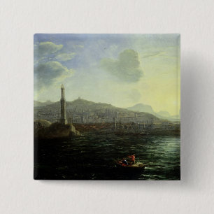 Der Hafen von Genua, Meer Ansicht Button
