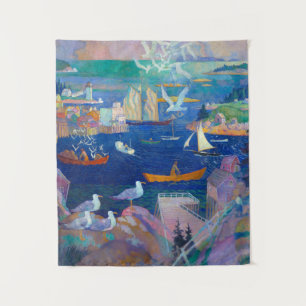 Der Hafen von Herring Gut, 1925 von N. C. Wyeth Wandteppich