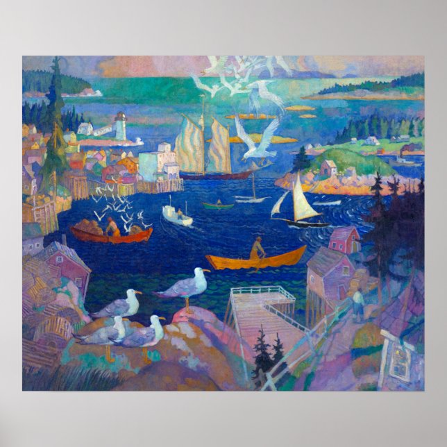 Der Hafen von Herring Gut von Newell Convers Wyeth Poster (Vorne)