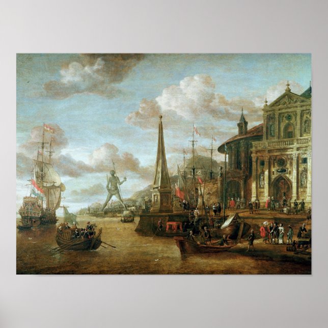 Der Hafen von Rhodos Poster (Vorne)