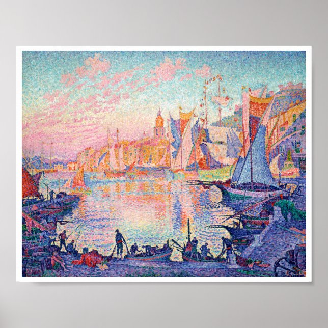 Der Hafen von Saint-Tropez, Signac Poster (Vorne)