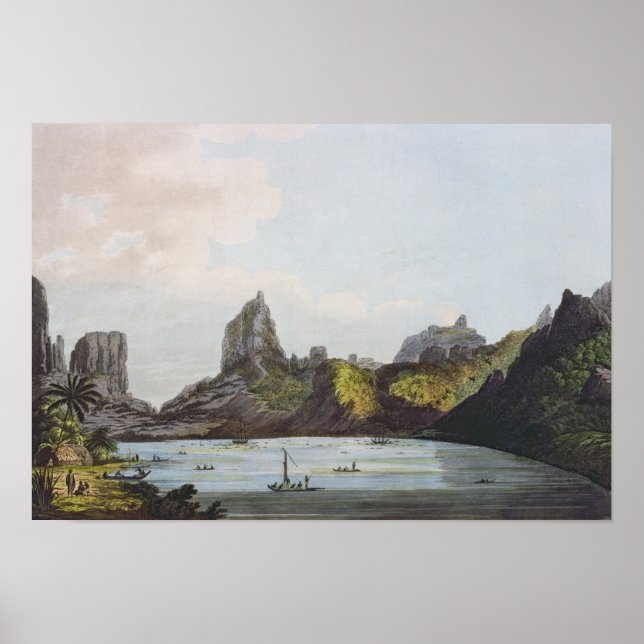 Der Hafen von Taloo auf der Insel Eimeo Poster (Vorne)