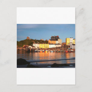 Der Hafen von Tenby, Südwales Postkarte